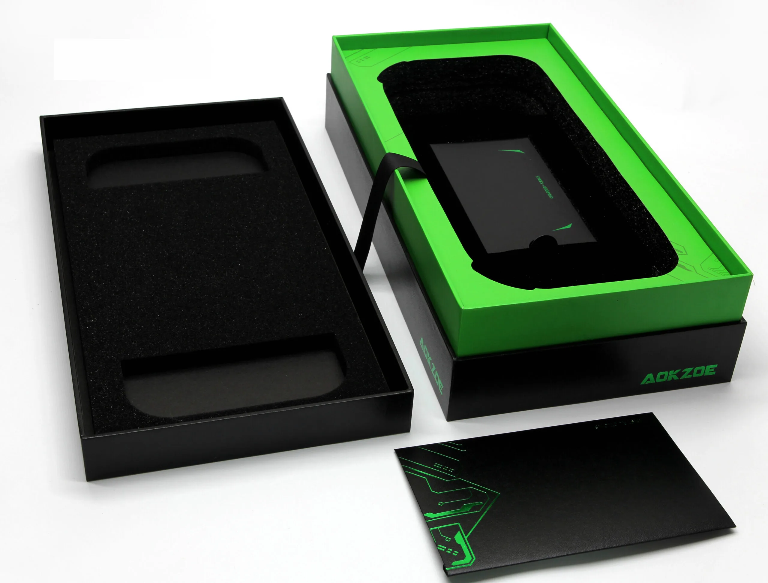 Premium magnetic gift box packaging for tech accessories — custom printed