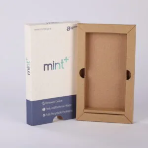 Custom Eco Electronics Packaging Box | Window Display with Kraft Tray