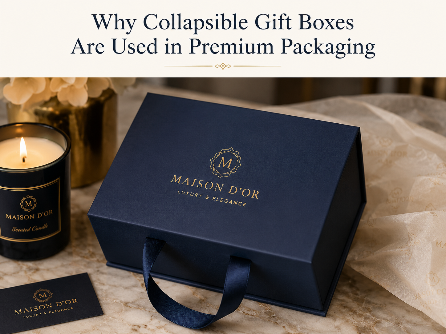Sustainable collapsible gift boxes made from recycled materials