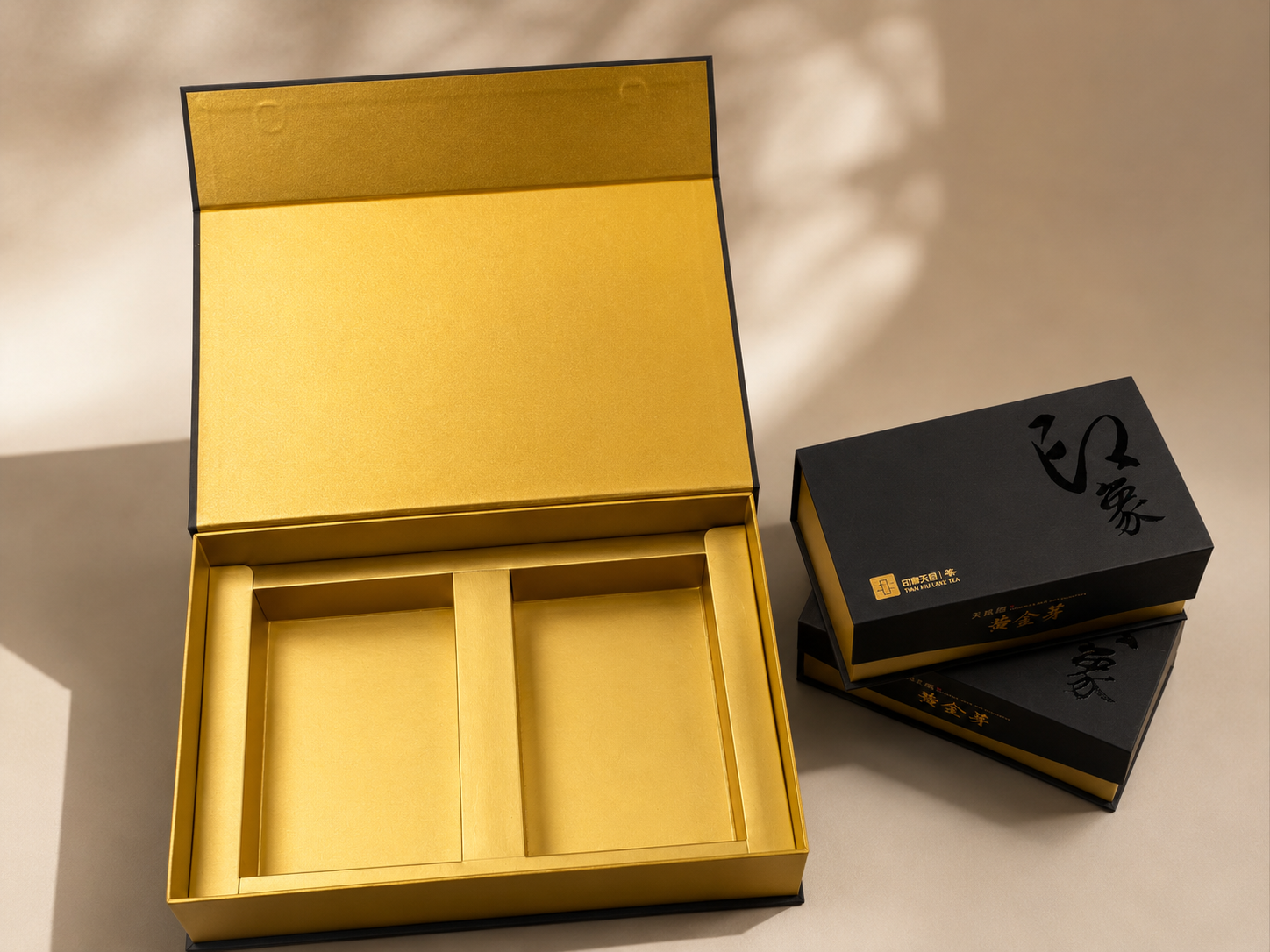 Gold Foil Tea Gift Box | Stamped Luxury Tea Brand Packaging - Image 2