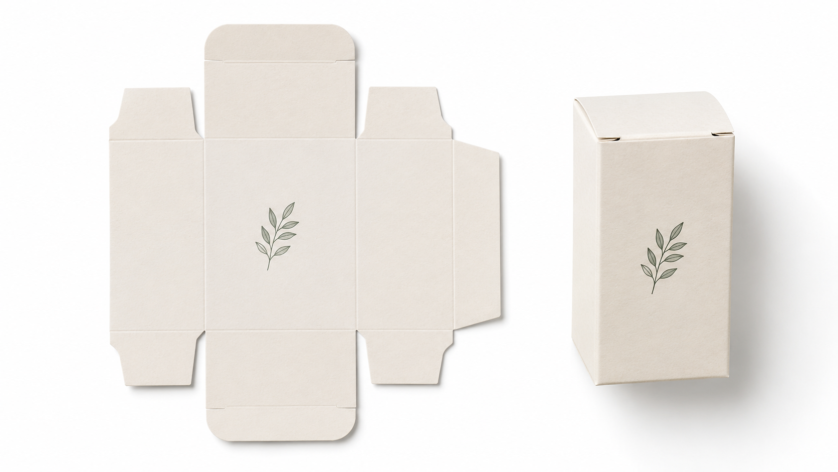 Premium rigid gift box next to flat-packed folding carton illustrating cost and format differences
