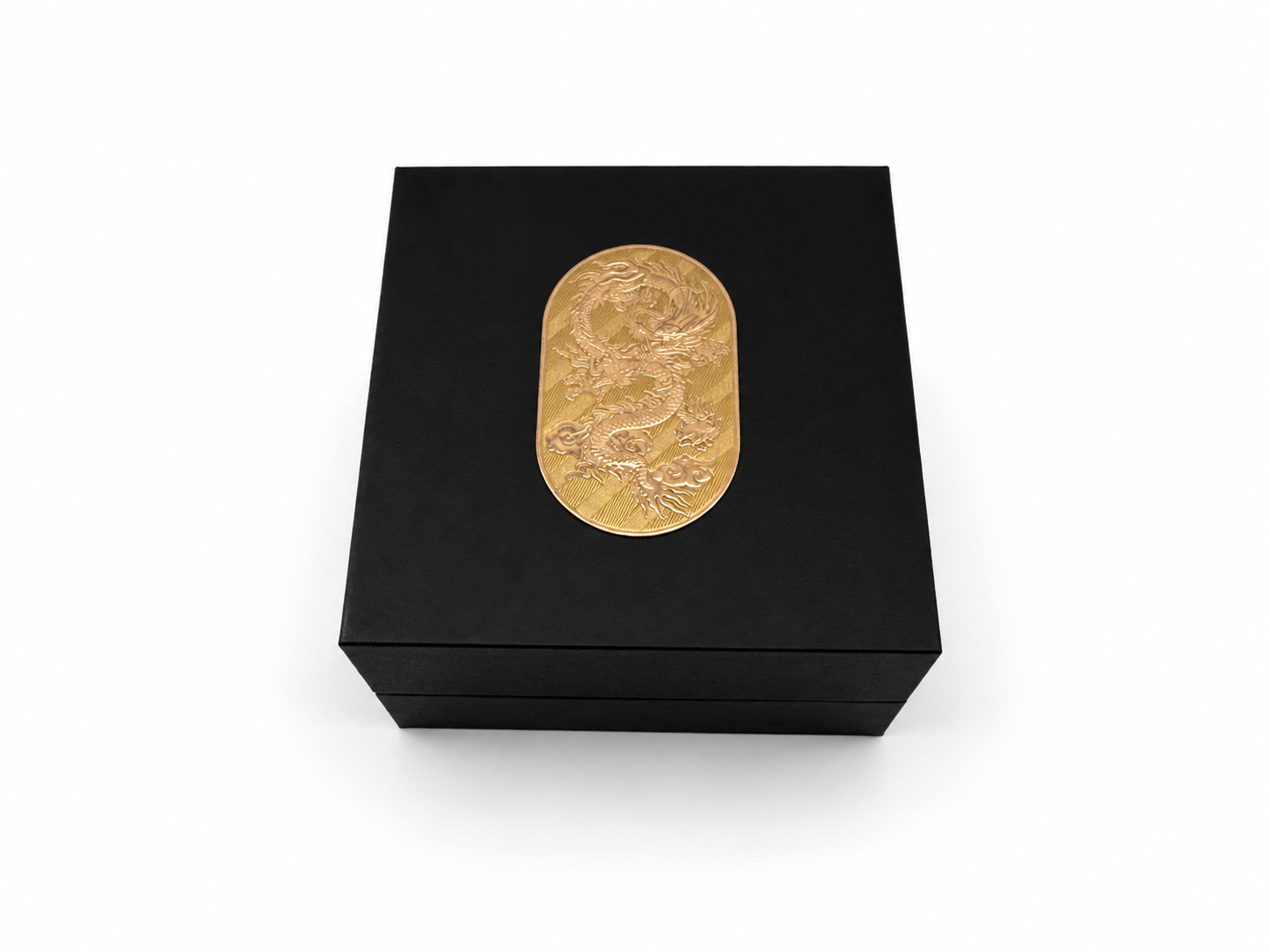 Black and Gold Flip-Top Box | 3D Foil Stamped Presentation Case - Image 2