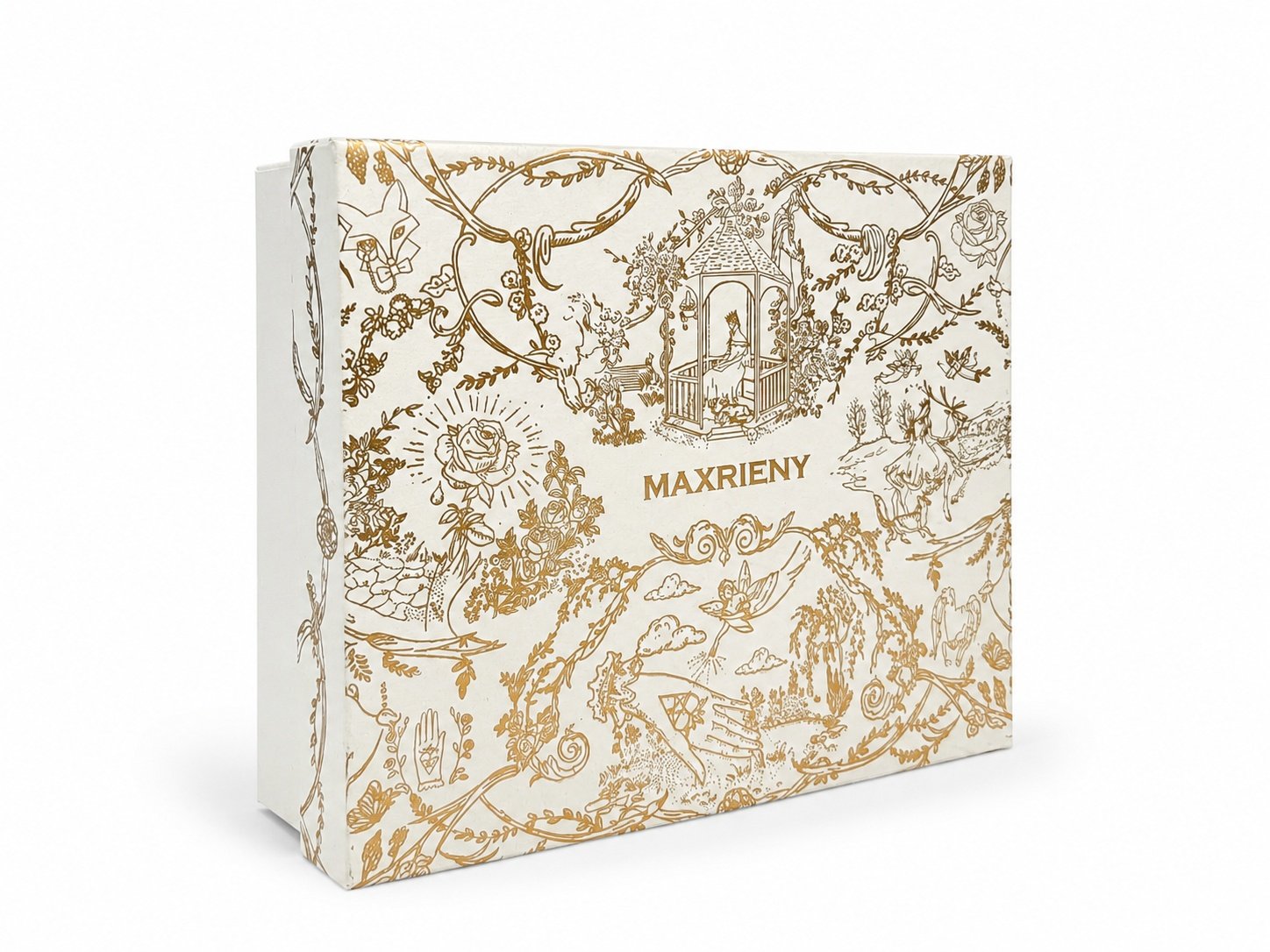 Custom White & Gold Cosmetic Box | Flocked Sponge Presentation Packaging - Image 4