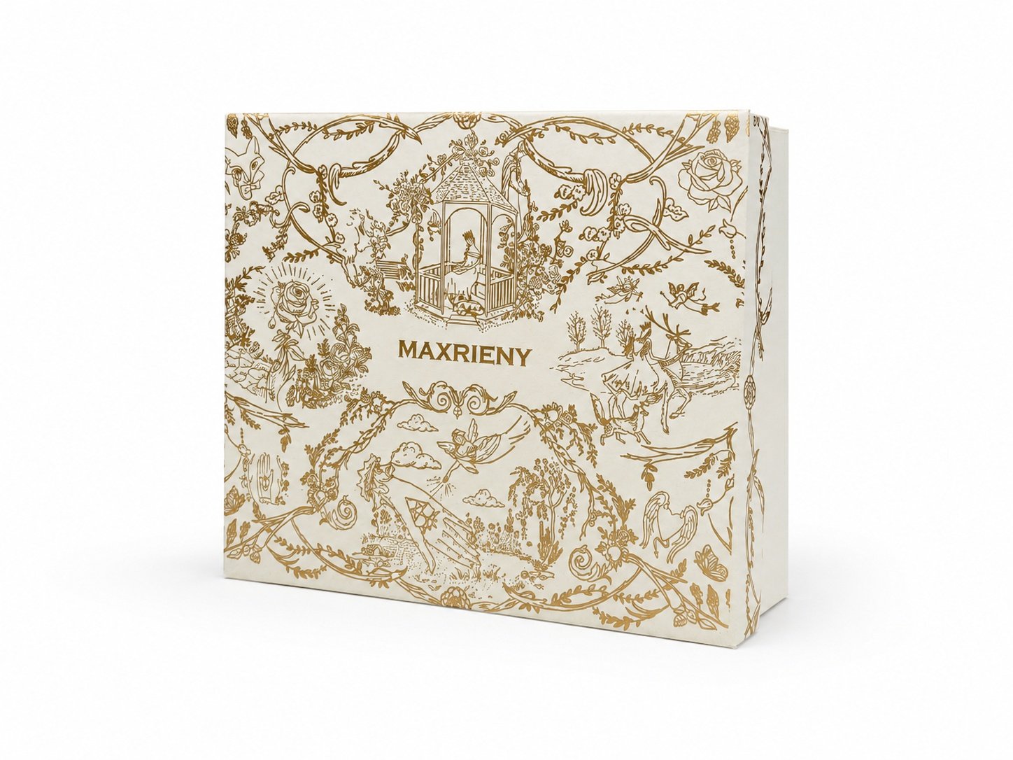 Custom White & Gold Cosmetic Box | Flocked Sponge Presentation Packaging - Image 5