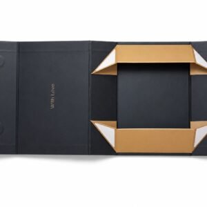 Navy Gold Foil Collapsible Gift Box | Luxury Folding Packaging