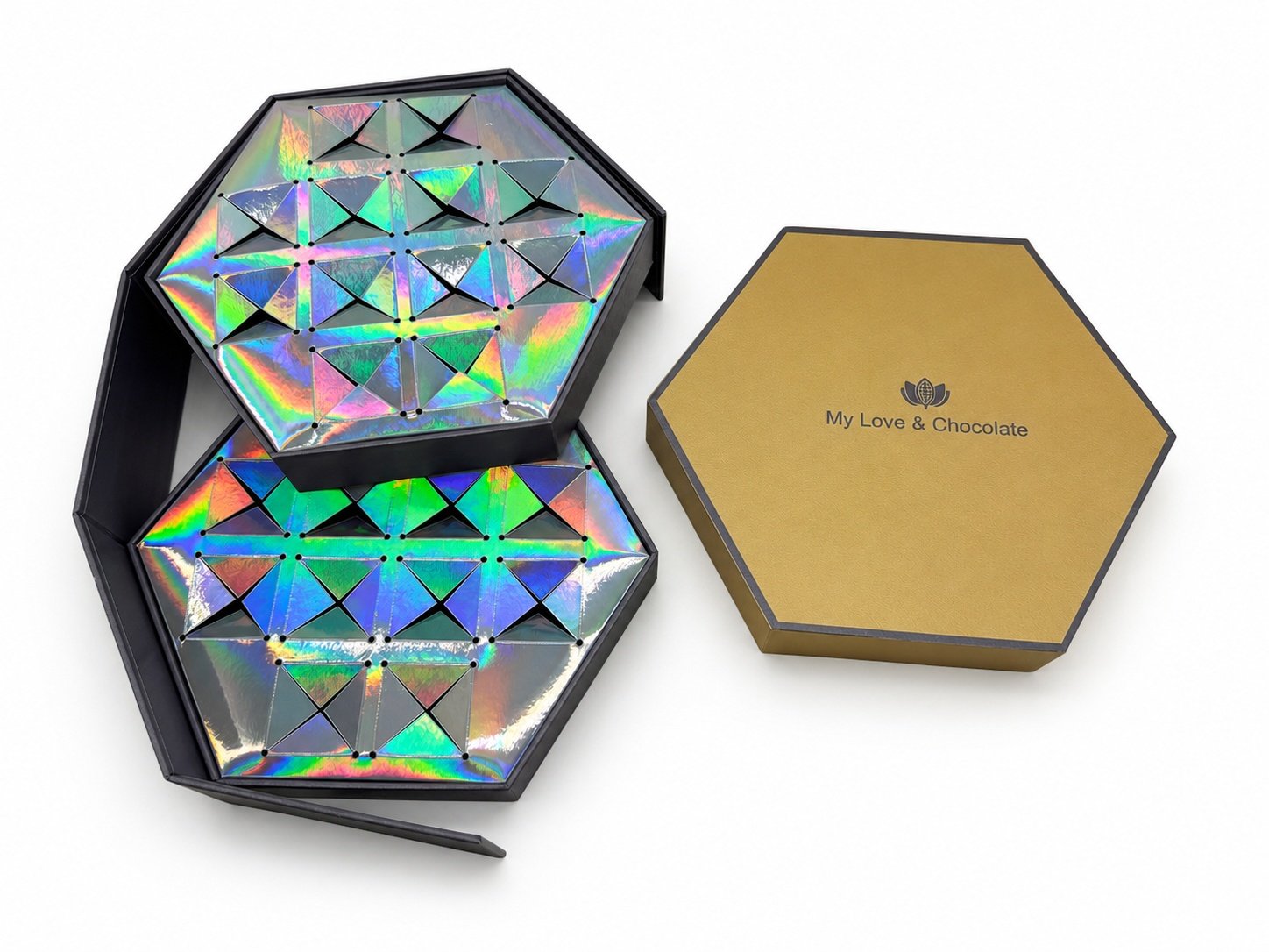 Custom Hexagonal Chocolate Box | Double-Layer Confectionery Packaging