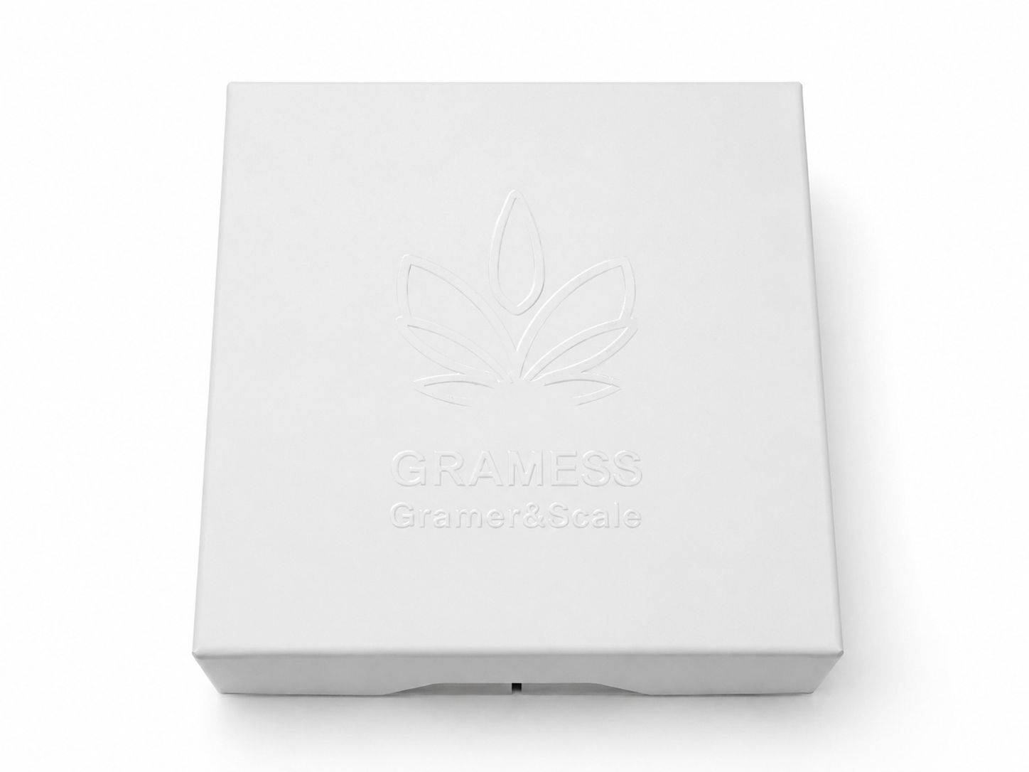 White Embossed Custom-Shaped Gift Box | Spot UV Lid and Base Set - Image 3