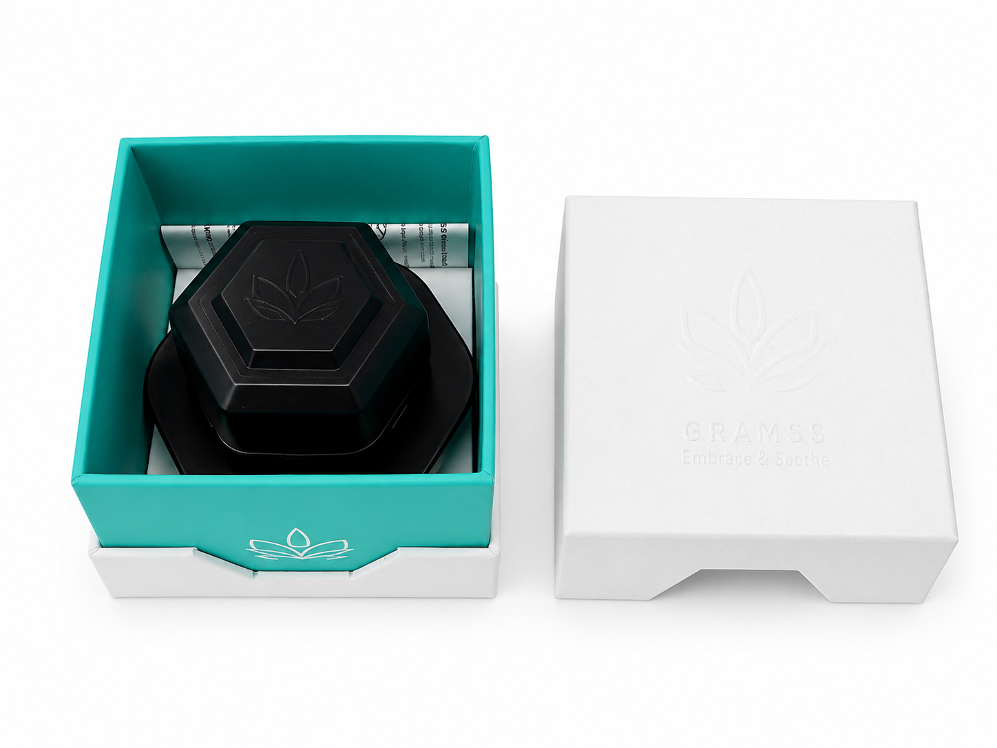White Embossed Custom-Shaped Gift Box | Spot UV Lid and Base Set - Image 5