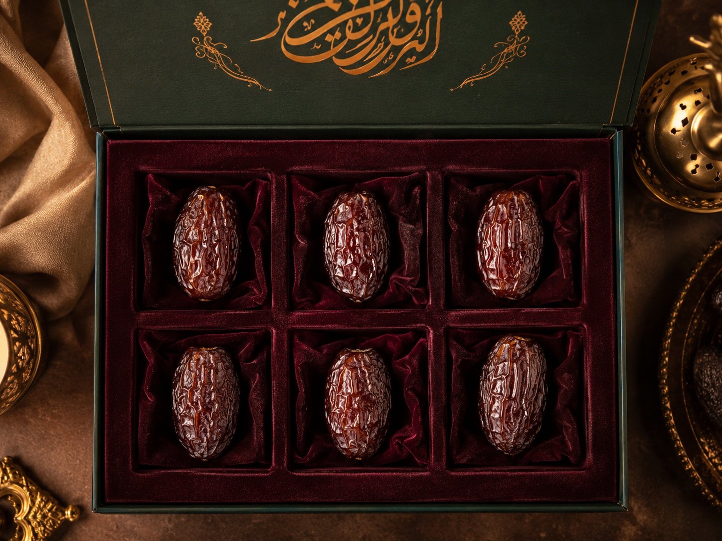Custom date gift box from China for Saudi Arabia Ramadan Eid compartmentalised rigid