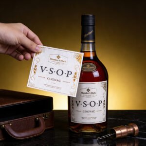 Custom embossed wine bottle label with anti-counterfeit backing - PackPro China factory