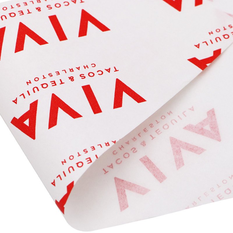 Custom logo printed grease-resistant food wrap paper sample
