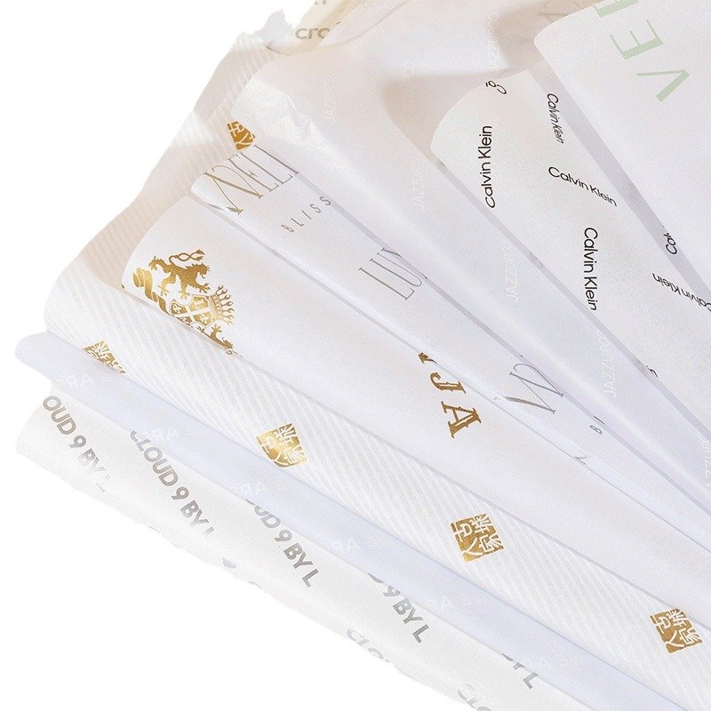Gift box wrapped in custom logo printed moisture-proof paper