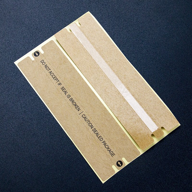 Custom kraft paper tear-strip box sealing sticker, size variant 4