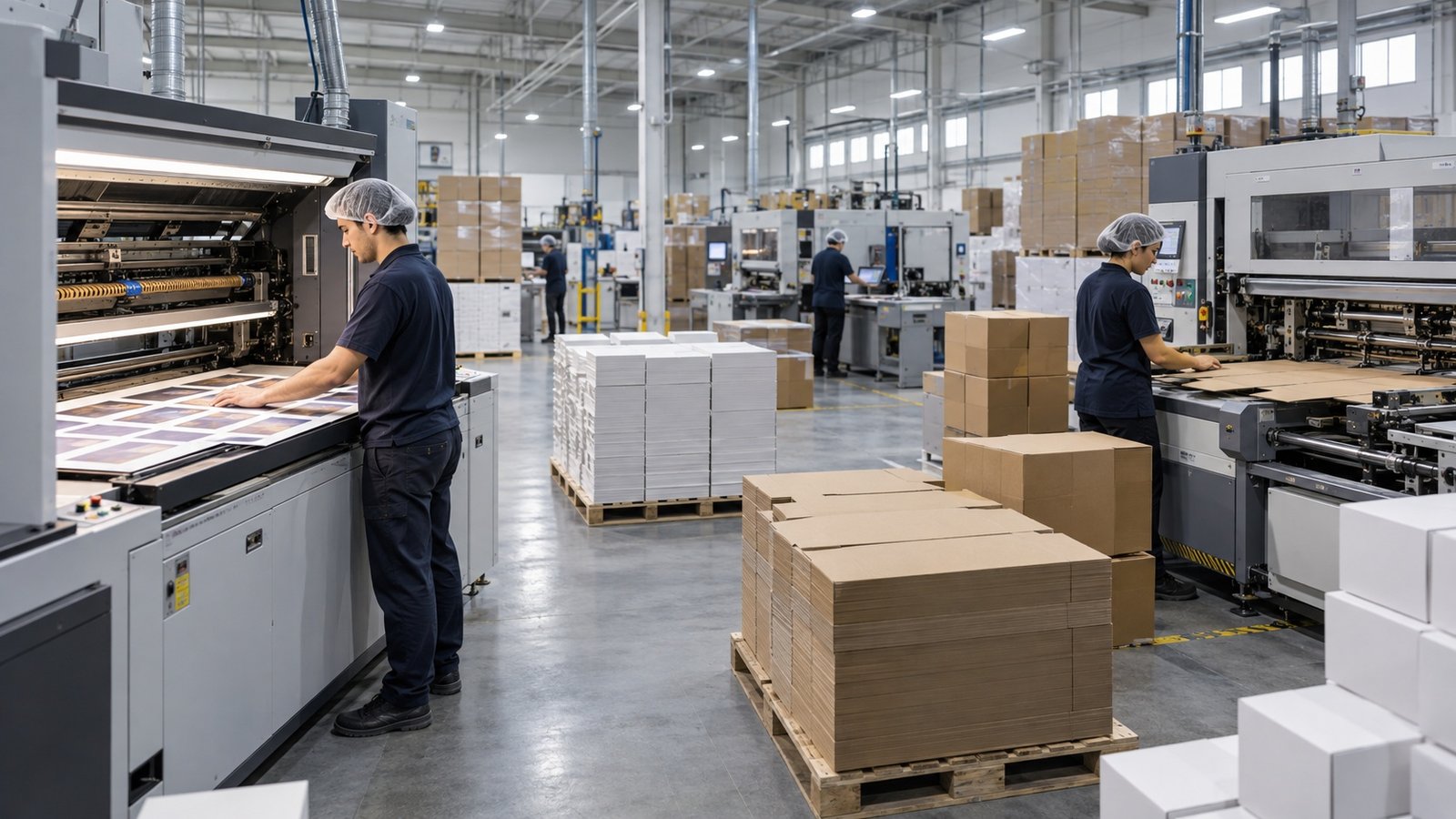 PackPro factory production floor with printing and die-cutting machinery