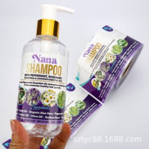 Custom PVC self-adhesive label with metallic logo hot stamping - PackPro China factory