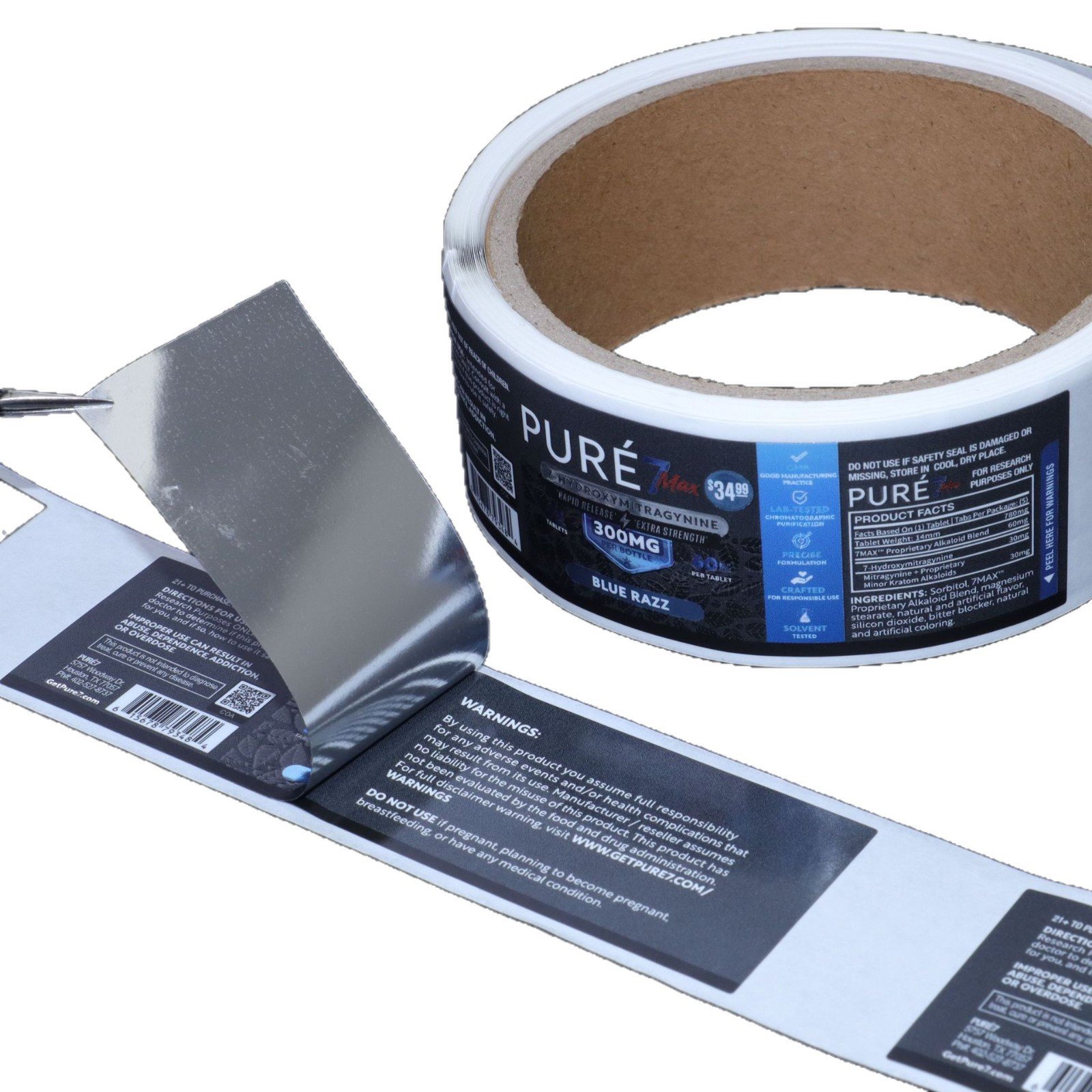 Roll of custom double-layer advertising labels